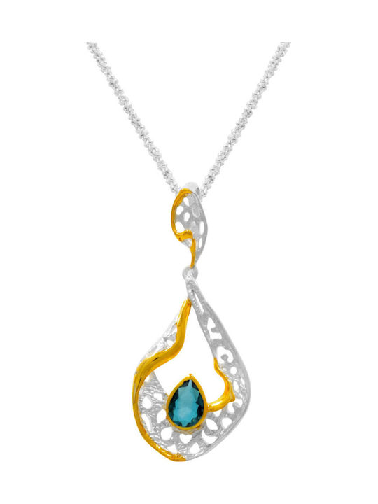 Bizoutaki Silver Necklace Blue