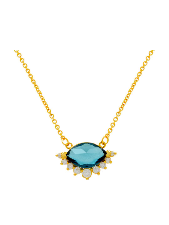 Bizoutaki Necklace From Gold Plated Silver Blue