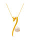 Bizoutaki Necklace From Gold Plated Silver With Pearls
