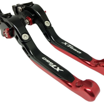NSRacing Motorradhebel Einstellbar Flexibel Schwarz Rot Logo
