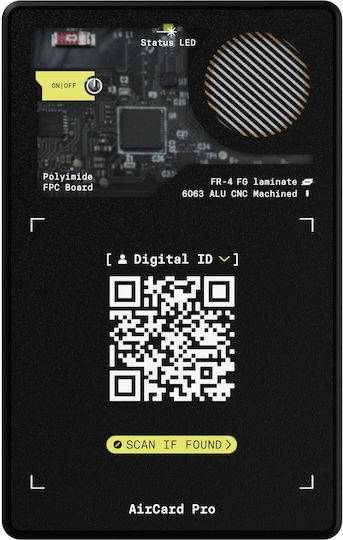 Rolling Square AirCard Pro Apple Find My Черен