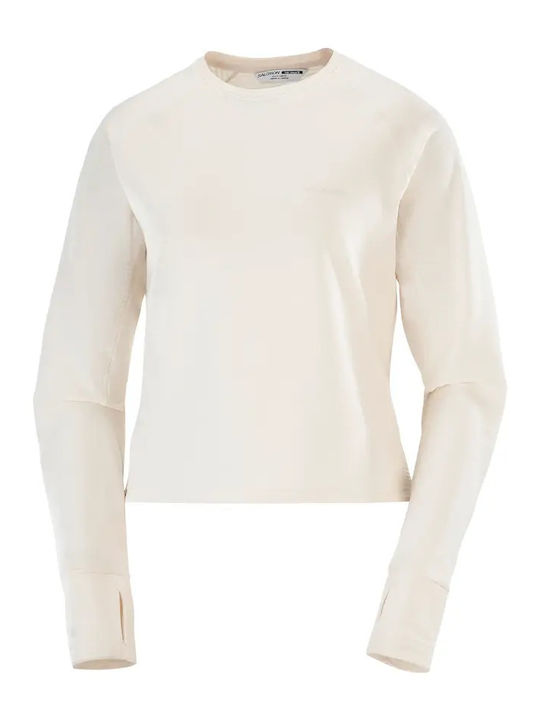 Essential Lightwarm Damen Sport Langärmlige Weiße Bluse