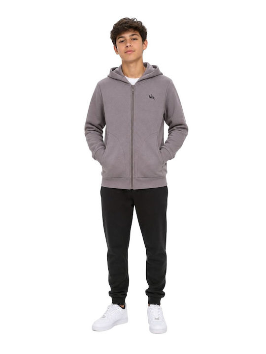 Bluze și Hanorace Pentru Copii Cardigan Cu Glugă și Buzunare Gri