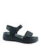 Damen Flache Sandalen Schwarz