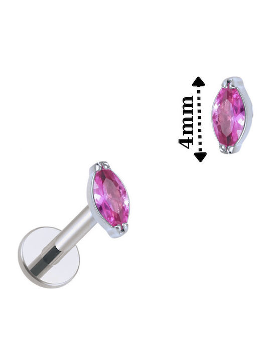Silver And More Обеца Лостче от Позлатен Титан 8 x 1.2mm Розов