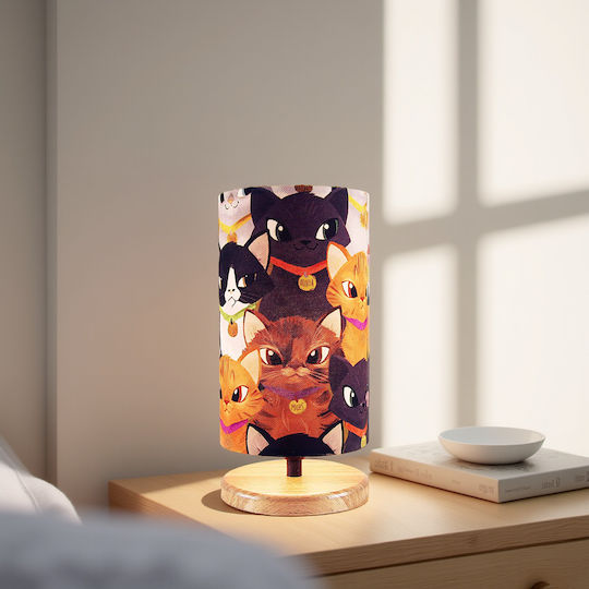 Inspiral Tree Lampă de masă din material textil pentru dulie E14 cu abajur multicolor