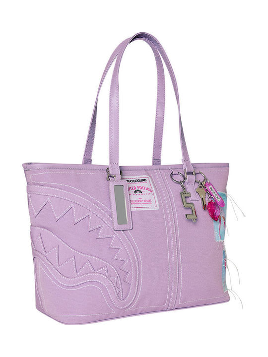 Geantă de damă din material Tote de mână violet