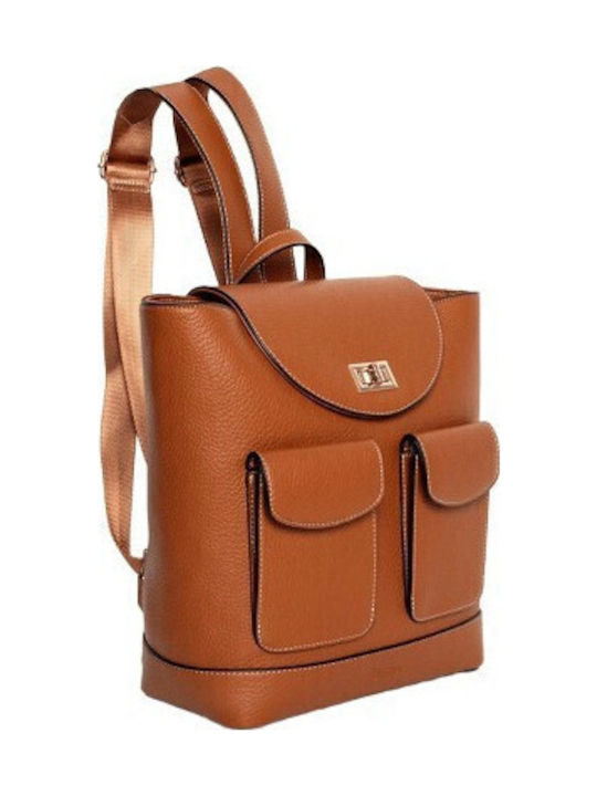 Leather Women's Backpack Bag Brown