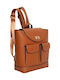 Leather Women's Backpack Bag Brown