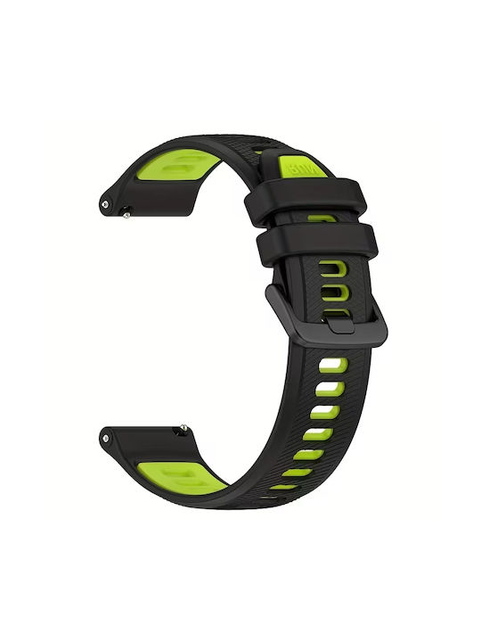 Silicone Strap Cross Texture Two-tone Amazfit Gtr 4 46mm Black+lime Green