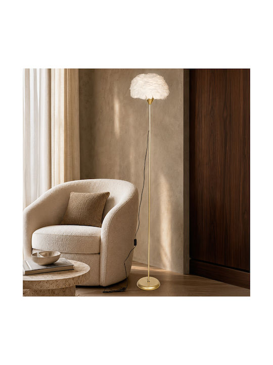 Keskor Floor Lamp H183xL35cm with E27 Lamp Bulb Base Gold Keskor Floor Lamp H183xL35cm with E27 Lamp Bulb Base Gold