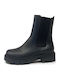 Leder Damen Stiefeletten Schwarz