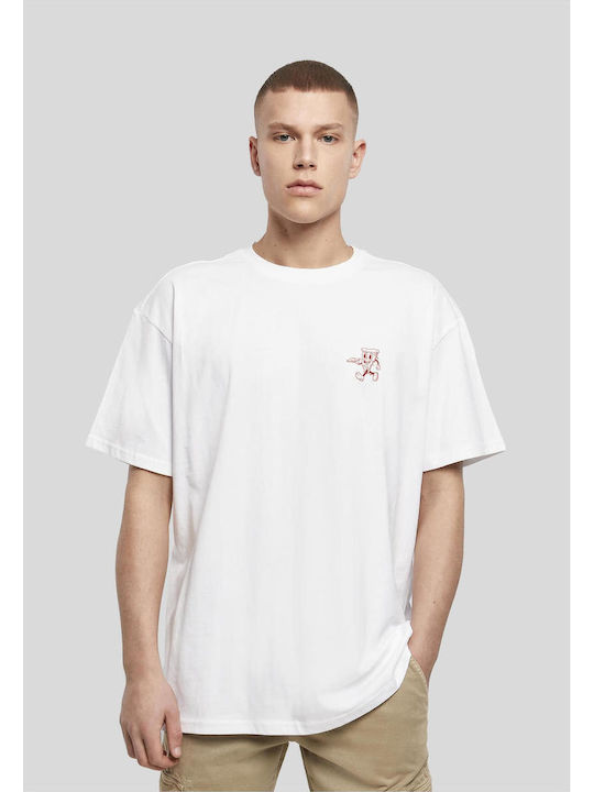 Pizza Oversize T-shirt Weiß