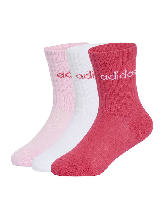 adidas Kids' Socks Pink 3 Pairs