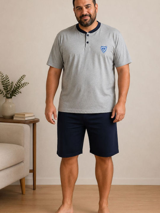 Rimoli Plus Size Summer Men's Cotton Pyjamas Grey