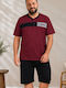 Rimoli Plus Size Summer Men's Cotton Pyjamas Burgundy