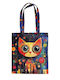 Inspiral Tree Tote Τσάντα Ώμου Υφασμάτινη Γάτα Χρωματιστή
