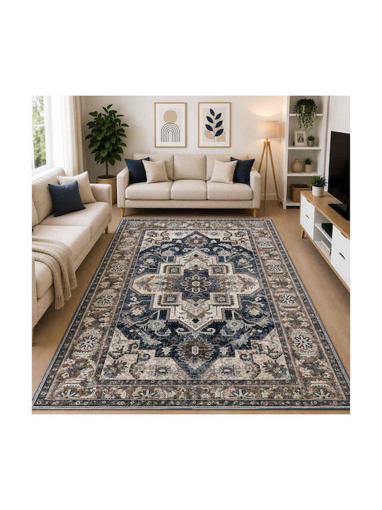 Non-Slip Rectangular Grey Rug 120x180cm