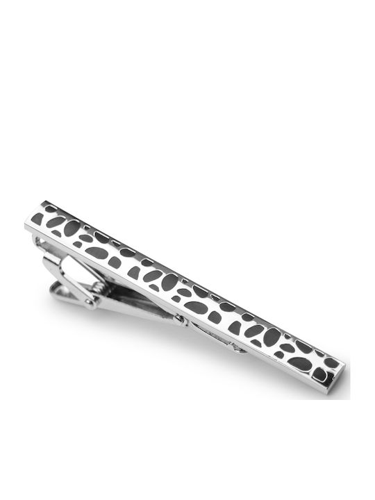 GW Leopard Clip Γραβάτας Ασημί