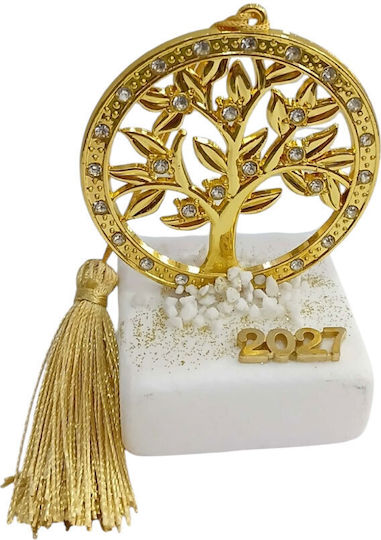 Kalliopi Silver Επιτραπέζιο Γούρι Δεντράκι Χρυσό από Πέτρα 2027