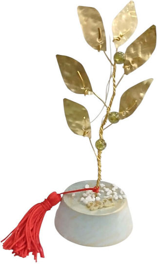 Kalliopi Silver Tabletop New Year's Lucky Charm Green Stone 2027 5x5cm