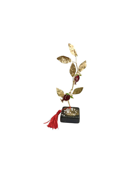 Kalliopi Silver Tabletop New Year's Lucky Charm Pomegranate Bronze Made of Stone 2027 5x5cm