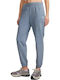 Terry Pantaloni de Trening cu Elastic Albastru Deschis