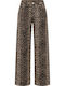 High Waist Flared Brown Sweatpants