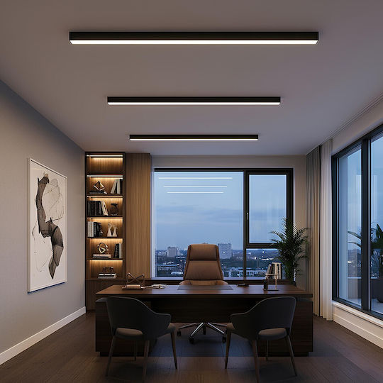 kelvo LED Commercial Linear Ceiling Lighting 72W Warm White IP20 with Adjustable Intensity L120xW7.5xH7.5cm