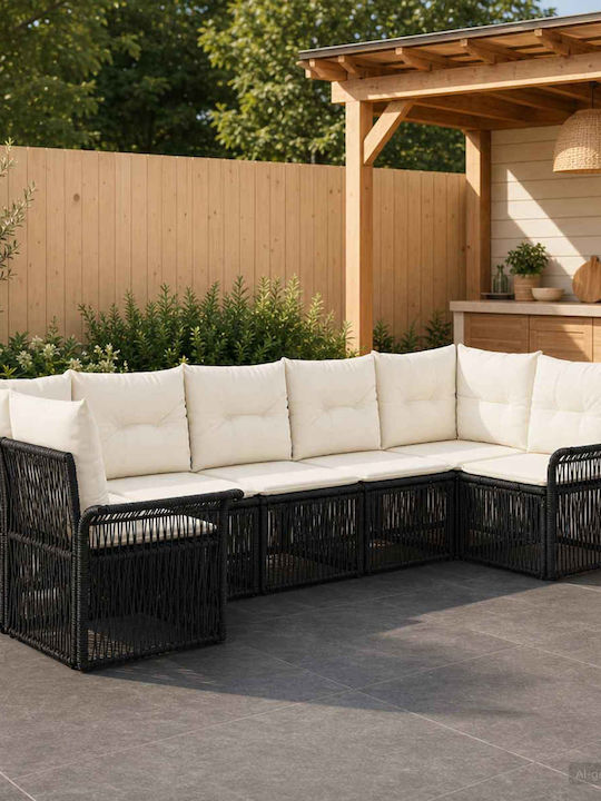 Corner Outdoor Sofa Rattan with Cushions 70.5x6...
