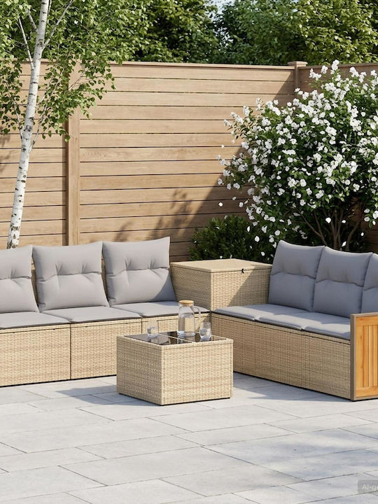 Zweisitziges Outdoor-Sofa aus Rattan mit Kissen