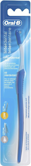 Oral-B Interdental Brush System Handle with Spare Parts for Interdental Brushes Mixed in Blue Colour 1 Piece