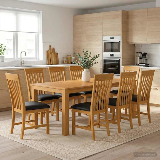 Set de sufragerie cu 8 scaune 200x100cm