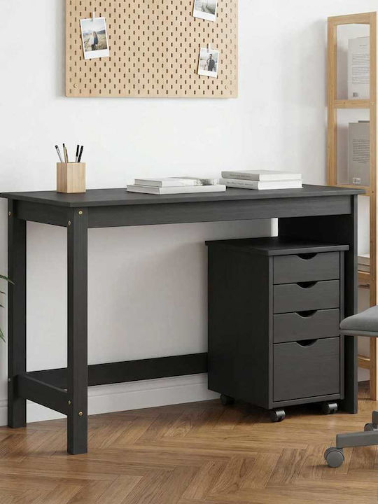 Schreibtisch Aus Massivholz Grau 112x50x75cm