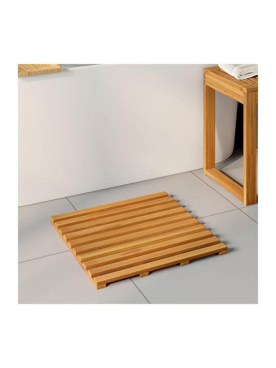 vidaXL Non-Slip Wooden Bath Mat 42025259 Brown 50x48cm 2pcs