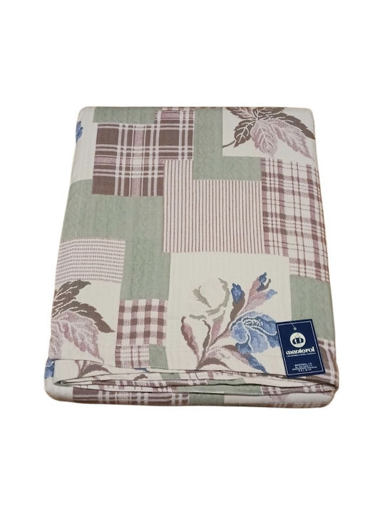 Manterol Casa Double Coverlet Made of Cotton & Polyester Pink 235x270cm