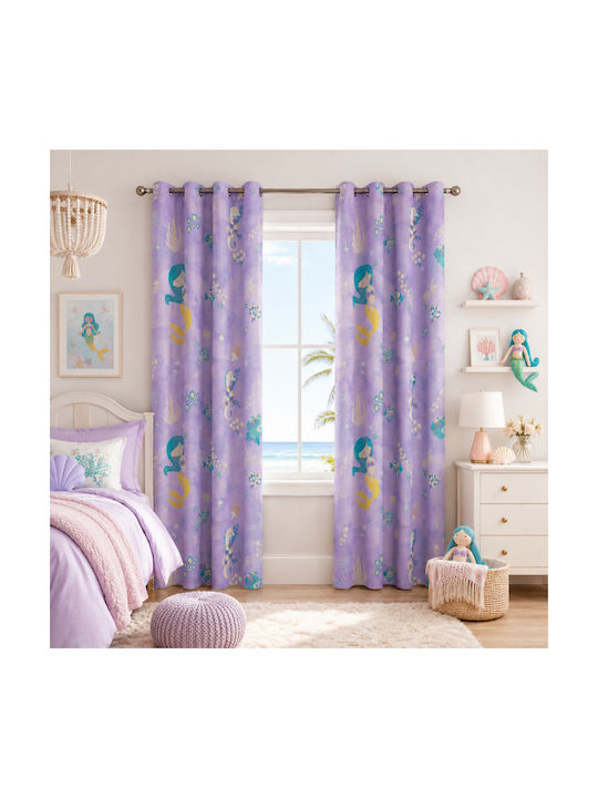 My Home Luxury Kids Blackout Curtain with Lilac Rod Pocket 280x270cm