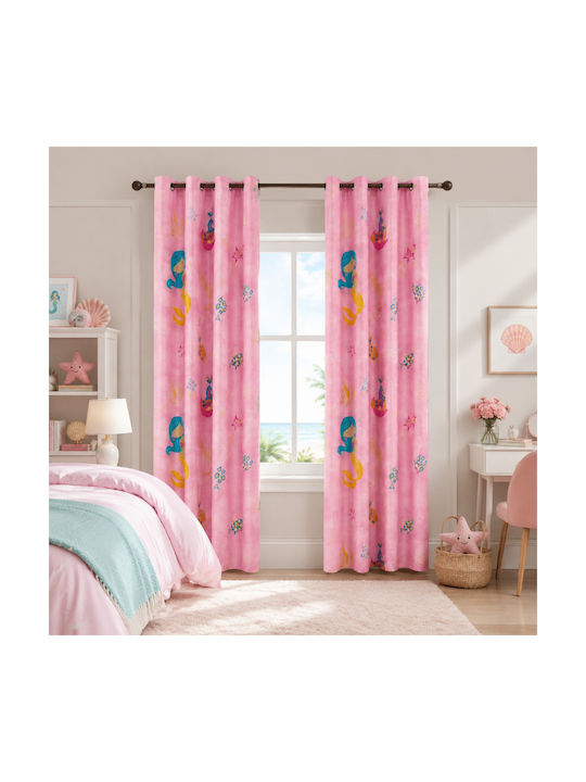 My Home Luxury Kids Blackout Curtain with Rod Pocket Fuchsia 280x270cm