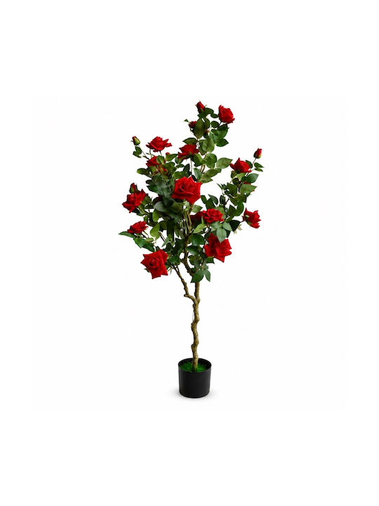 Künstlicher Baum Rose Rote Topf 135cm 88326-3