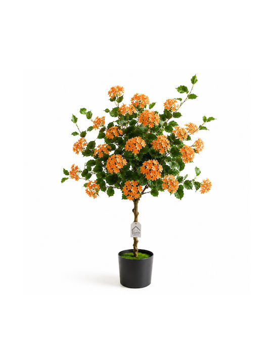 Hortensia Artificială Portocalie Plantă În Ghiveci 140cm 88325-3
