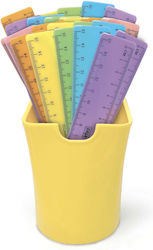 15 Cm Plastic Ruler Pastel Colors – 36 Pcs Cylindrical Display