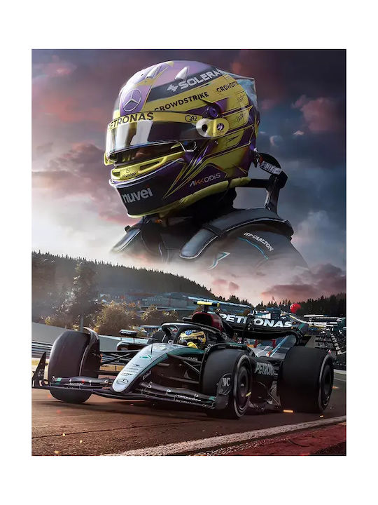 Poster Formula1 Lewis Hamilton F068 21cm X 30cm Λευκή Ξύλινη Κορνίζα-71704pd158766f55310