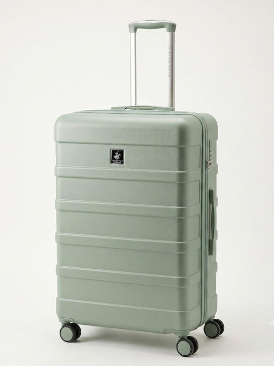 Beverly Hills Polo Club Large Hard Green Travel Suitcase Height 75cm