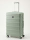 Beverly Hills Polo Club Large Hard Green Travel Suitcase Height 75cm