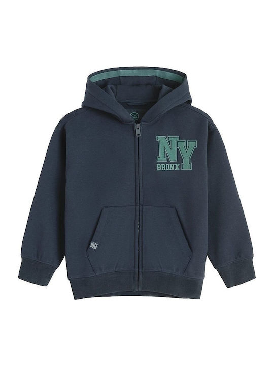 Kinder-Sweatshirt Strickjacke mit Kapuze Blau