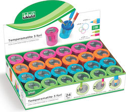 Lebez Pencil Sharpener With 3 Holes And Transparent Container Ξύστρα Βαρελάκι 24τμχ Lebez Pencil Sharpener With 3 Holes And Transparent Container Ξύστρα Βαρελάκι 24τμχ
