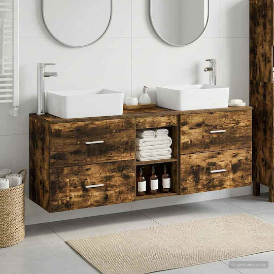 vidaXL Bathroom Vanity Unit Without Sink M53xD34.5xH63cm Smoked Oak Wood