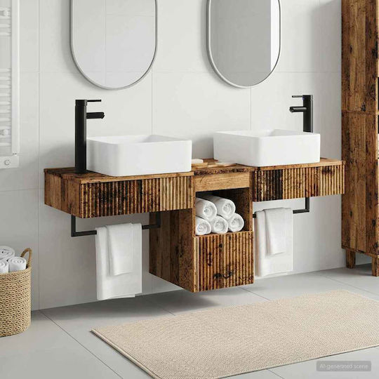 vidaXL Vanity Unit Without Sink W53xD35xH39cm Aged Wood