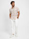 Short Sleeve Checked Beige Shirt