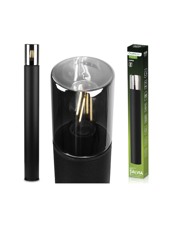 Lampa De Gradina Stilou Pentru Exterior Bec E27 Negru Sticla Ip54 80 Cm Salvia Lumiled